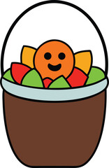 halloween candy bucket full of sweets  vector illu.eps