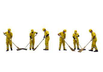 Pixelated Cleanup Team on transparent background
