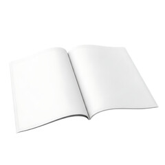 Blank open magazine pages mockup for creative design and branding. Isolated on transparent background, png
