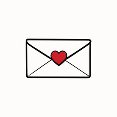 love envelope with heart seal  valentine s day vec.eps