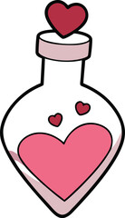 love potion bottle with hearts  valentine s day ve.eps