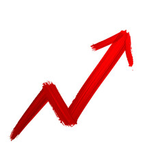 Red Arrow draw Symbol isolate PNG