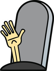 skeleton hand reaching from grave  vector illustra.eps