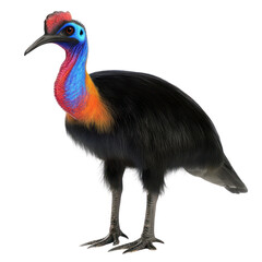 Cassowary Bird full body view isolated on white or png transparent background