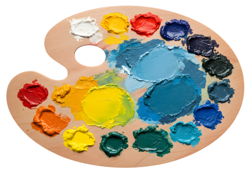 Artist's Color Palette on transparent background