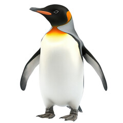 Emperor Penguin Bird full body view isolated on white or png transparent background