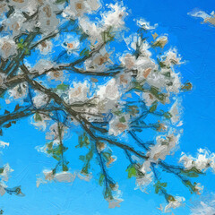 Various oil paintings, floral landscapes, chrysanthemums, butterflies, cottages, forests, fruits, streams