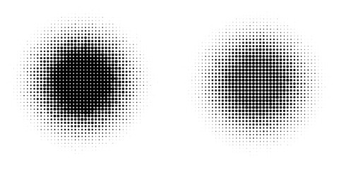Halftone gradient. Dotted gradient, smooth dots spraying and halftones dot background seamless horizontal geometric pattern vector template set. unique dots modern circles