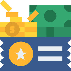 Vector Illustration of Graduation Celebration with Money and Lottery Ticket in a Flat Design Style