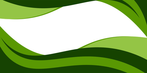 Abstract green wave background, Vector green line background curve element with white space for text and message design, overlapping layers.eps10