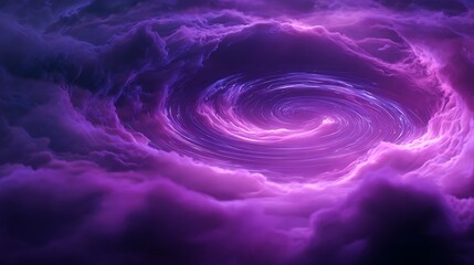Vortex Storm Cloud in Purple and Pink Colors with Swirling Motion and Dramatic Atmosphere