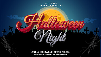 editable 3d halooween night text effect