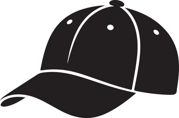 Baseball cap icon. Symbol of baseball cap. Black baseball cap icon isolated on white