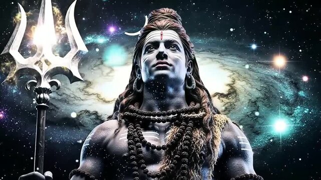 Majestic Lord Shiva in Cosmic Galaxy Universe