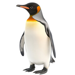 Emperor Penguin Bird full body view isolated on white or transparent background