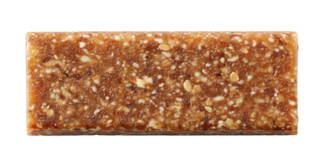 Nutritious granola bar with nuts, seeds and grains, isolated on a transparent background
