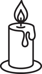 Continuous line drawing of candle light