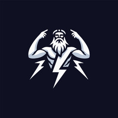 Zeus God Lightning Logo