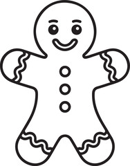 Gingerbread line icon, dessert and merry christmas, xmas cookie vector icon, traditional gingerman vector graphics, editable stroke outline sign