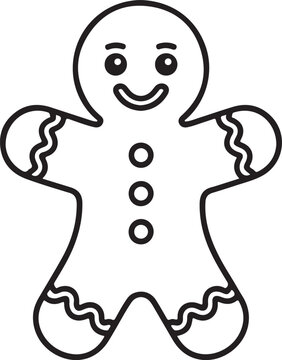 Gingerbread line icon, dessert and merry christmas, xmas cookie vector icon, traditional gingerman vector graphics, editable stroke outline sign