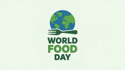 World food day concept with a fork piercing the earth globe symbolizing global hunger and food security awareness