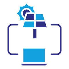 Laptop Flat Blue Icon