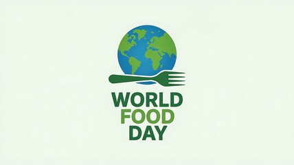 World food day concept with a fork holding the earth symbolizing global hunger and food security awareness
