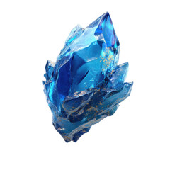 Obraz premium Crystalline blue gem, sharp facets
