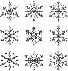 Obraz premium Set snowflake hand drawn icons