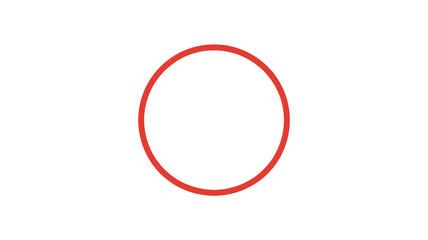 A red circle outlined on a transparent background in the center