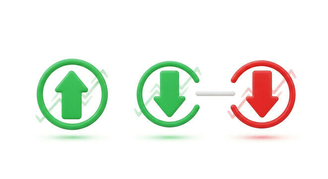 Up and down arrow icon set business growth and decline concept financial market trend and stock exchange