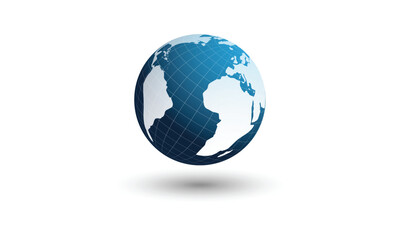 Set of 3D and glowing globe illustrations showing different world views on white background