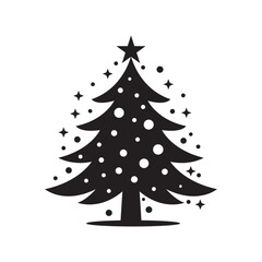 Christmas Tree Silhouette Vector– Festive Holiday Decoration Design