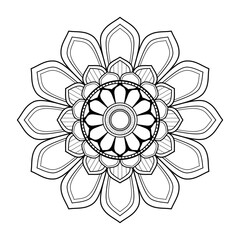Mandala flower coloring page for relaxation and mindfulness
