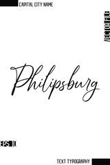 Philipsburg  -Capital City Name Cursive Calligraphy Decorative Text Design Vector Element
