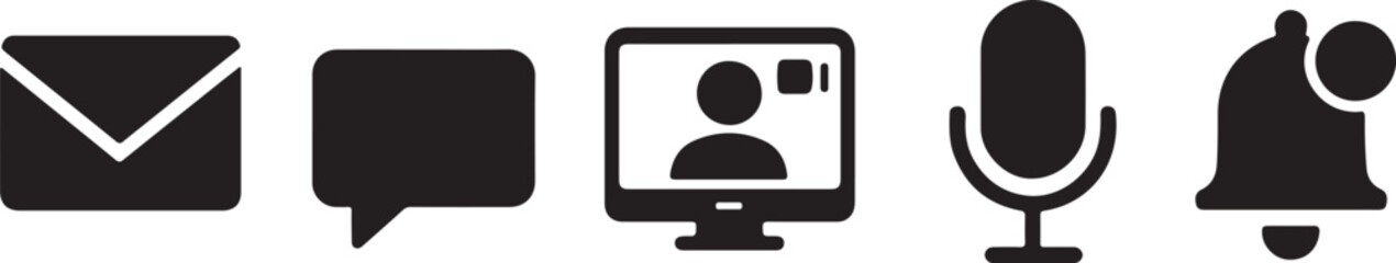 Fototapeta premium Minimalist Fintech Icons in Blue – Blockchain, Mobile Banking, Crypto Wallet