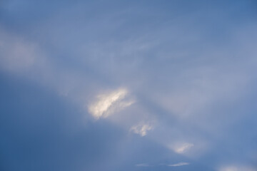Fototapeta premium nature and landscape concept with cloudy sky wit rainbow and moon in raining season