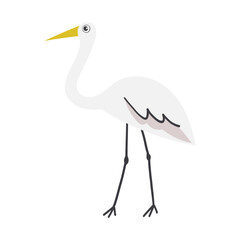 Illustration of a White Egret Bird
