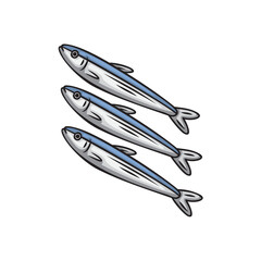 Three Silver and Blue Fish Swim in Formation on a Transparent Background