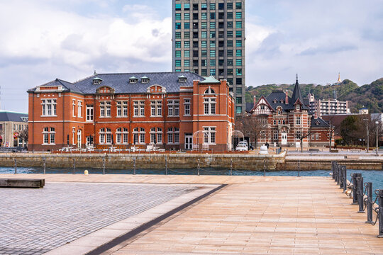 Fukuoka, Japan - 24 Dec 2024: antique brick building at Mojiko Port building and Kitakyushu, Fukuoka, Japan
