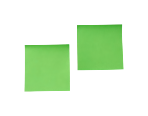 Bright green sticky notes for office organization and reminders