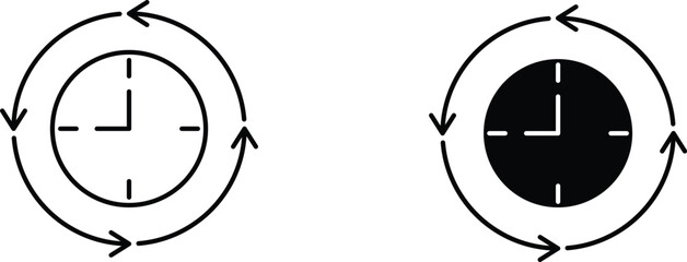 course of time icon vector graphic illustration  with white background flat hand made icon fill icon .