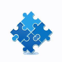 Fototapeta premium Connected puzzle pieces forming a symbol of collaboration and unity
