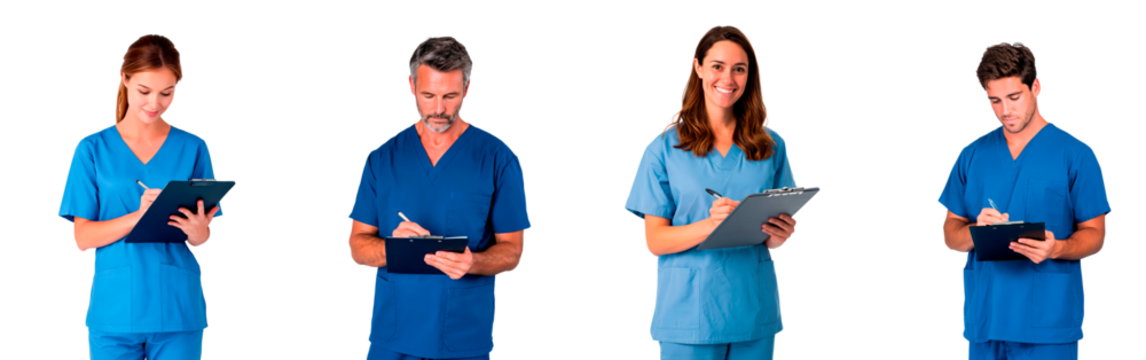 Medical team collaboration with healthcare professionals reviewing documents