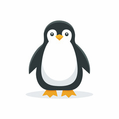 Obraz premium Cute cartoon penguin illustration with white background isolated
