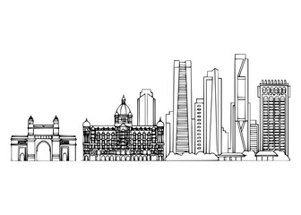 Obraz premium Mumbai City Line Art