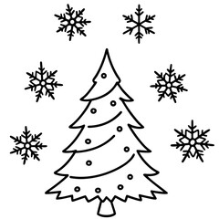 Elegant outline of falling snowflakes for christmas decorations