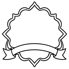 Minimal outline festive ribbon frame design