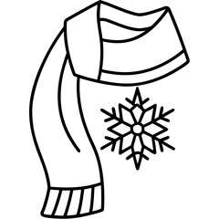 Christmas scarf with snowflake line art design
