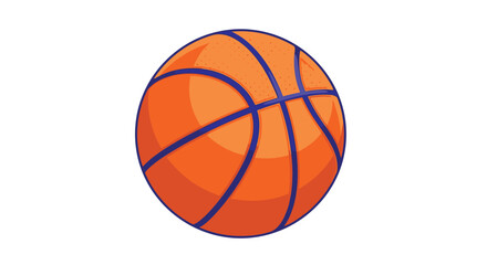 Fototapeta premium An orange basketball with dark blue lines is shown on a white background.